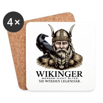 Légende viking viking marin Odin Raven Fighter - Dessous de verre (lot de 4) - blanc - Devant
