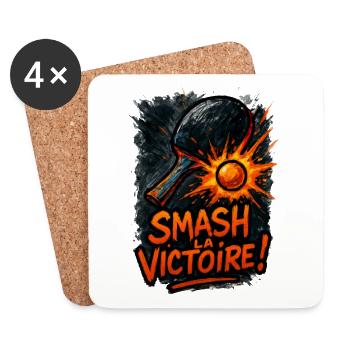 Smash la victoire ! Ping Pong - Dessous de verre (lot de 4) - blanc - Devant