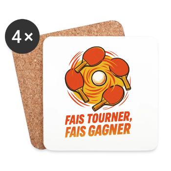 Spin Make Win - Ping Pong - Coasters (set of 4) - white - Front