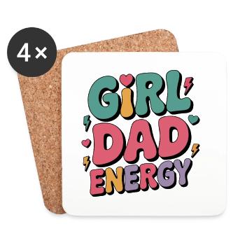 Conception énergétique de Papa fille - Dessous de verre (lot de 4) - blanc - Devant