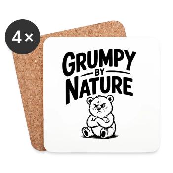 Grognon de nature - Dessous de verre (lot de 4) - blanc - Devant