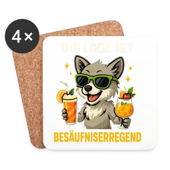 Dire l’ivresse, chien de fête - Dessous de verre (lot de 4) - blanc - Devant