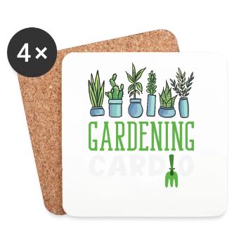 Gartenarbeit Kardio Pflanzenliebhaber Garten - Untersetzer (4er-Set) - Weiß - Vorne