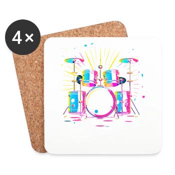 percussion - Dessous de verre (lot de 4) - blanc - Devant
