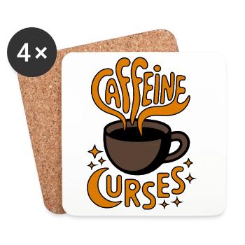 Caffeine Curves Kaffee-Logo - Untersetzer (4er-Set) - Weiß - Vorne