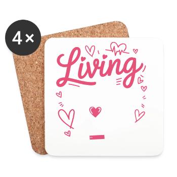 Living the Scrub Life - Coasters (set of 4) - white - Front