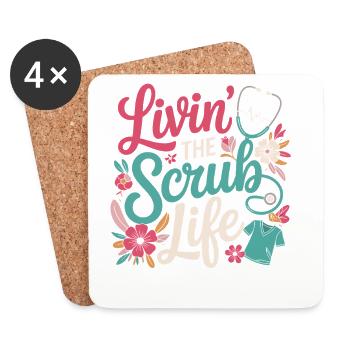 Livin' the Scrub Life - Untersetzer (4er-Set) - Weiß - Vorne