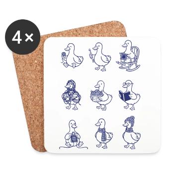 Funny Crochet Duck Squad For Crochet Lovers - Coasters (set of 4) - white - Front