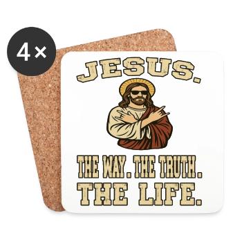 Jesus . The Way. The Truth. The Life. - Christen - Untersetzer (4er-Set) - Weiß - Vorne