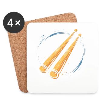 Drumsticks Graphic - Coasters (set of 4) - white - Front