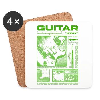Guitariste Guitariste Rock Musicien streetwear - Dessous de verre (lot de 4) - blanc - Devant