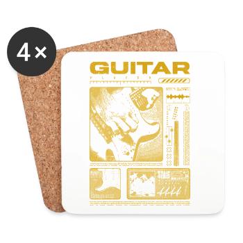 Guitar Player Rock Guitarist Streetwear Musician - Coasters (set of 4) - white - Front