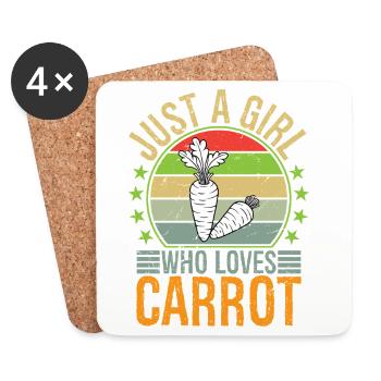 Just A Girl Who Loves Carrot Cute Carrot Lover - Untersetzer (4er-Set) - Weiß - Vorne