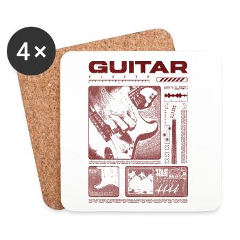 Guitariste Guitariste Rock Musicien streetwear - Dessous de verre (lot de 4) - blanc - Devant