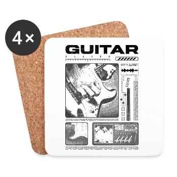 Guitariste Guitariste Rock Musicien streetwear - Dessous de verre (lot de 4) - blanc - Devant