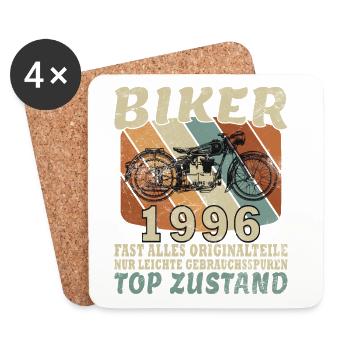 1996 Jubiläum Motorrad Biker Jahrgang - Untersetzer (4er-Set) - Weiß - Vorne
