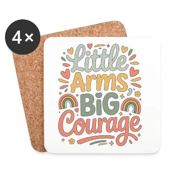 Pediatric Nurse Little Arms Big Courage Child Care - Untersetzer (4er-Set) - Weiß - Vorne