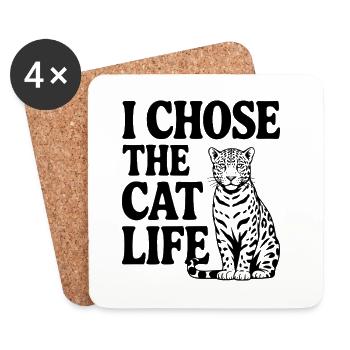 J’ai choisi la vie de chat - Dessous de verre (lot de 4) - blanc - Devant