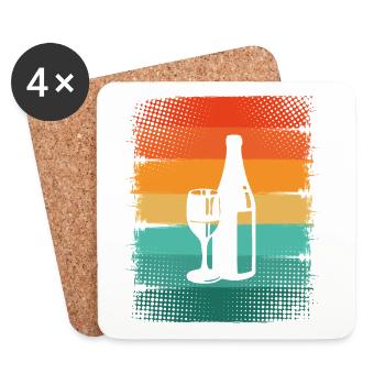Wein - Untersetzer (4er-Set) - Weiß - Vorne