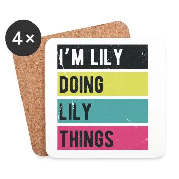 I’m Lily Doing Lily Things Retro Colors - Coasters (set of 4) - white - Front