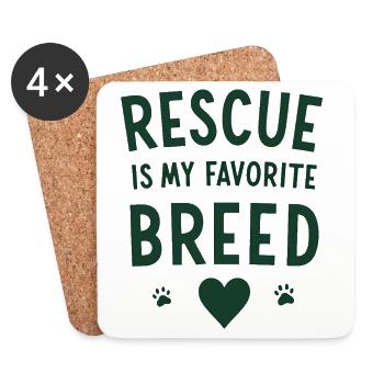 Rescue est ma race préférée - Dessous de verre (lot de 4) - blanc - Devant