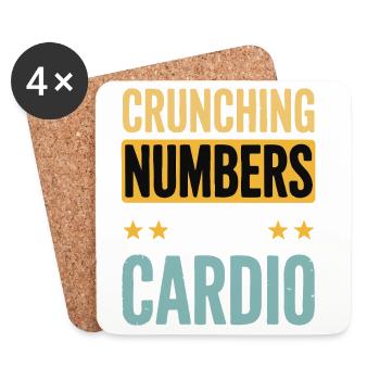 Crunching Numbers - Cardio Financial Humor - Coasters (set of 4) - white - Front