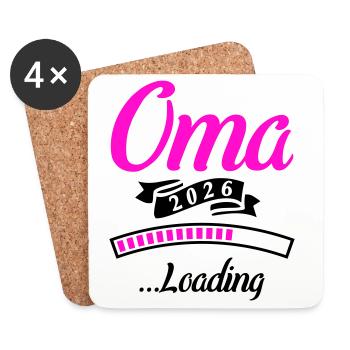 Oma 2026 Loading  - Untersetzer (4er-Set) - Weiß - Vorne