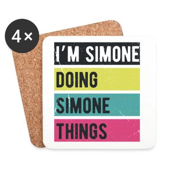 I’m Simone Doing Simone Things Retro Colors - Coasters (set of 4) - white - Front
