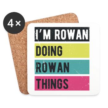 I’m Rowan Doing Rowan Things Retro Colors - Untersetzer (4er-Set) - Weiß - Vorne