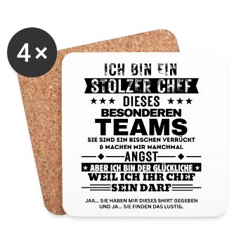 Stolzer Chef dieses besonderen Teams - Coasters (set of 4) - white - Front