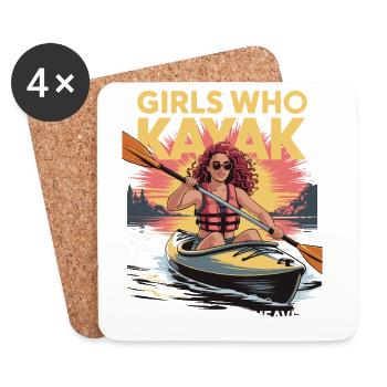 Girls Who Kayak Heaven Gift Design - Coasters (set of 4) - white - Front