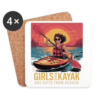 Girls Who Kayak Heaven Gift Design - Coasters (set of 4) - white - Front