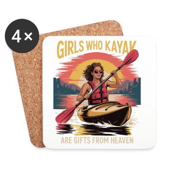 Girls Who Kayak Heaven Gift Design - Coasters (set of 4) - white - Front