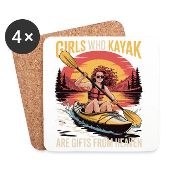 Girls Who Kayak Heaven Gift Design - Coasters (set of 4) - white - Front