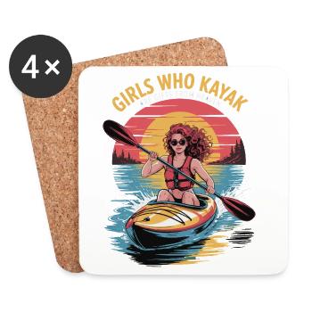 Girls Who Kayak Heaven Gift Design - Coasters (set of 4) - white - Front