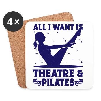 Théâtre musical : tout ce que je veux, c’est Pilates et théâtre - Dessous de verre (lot de 4) - blanc - Devant