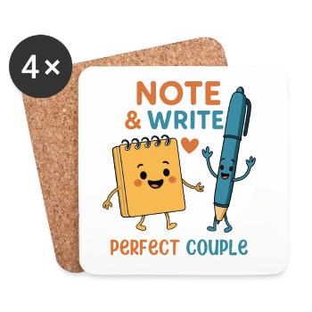 Note & Write Perfect Couple - Untersetzer (4er-Set) - Weiß - Vorne