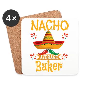 Nacho Durchschnittlicher Bäcker - Untersetzer (4er-Set) - Weiß - Vorne