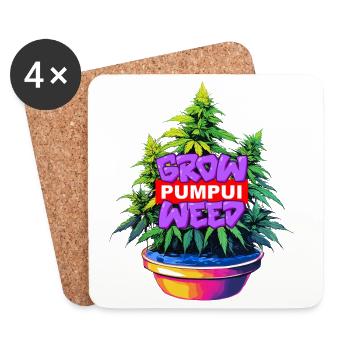 Grow Pumpui Weed - Untersetzer (4er-Set) - Weiß - Vorne