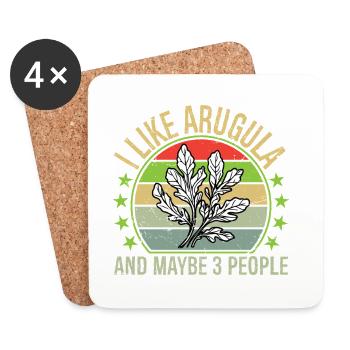 I Like Arugula And Maybe Three People Vintage - Untersetzer (4er-Set) - Weiß - Vorne