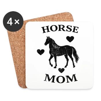 Funny Horses Mom - Coasters (set of 4) - white - Front