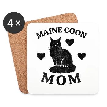 MaineCoonMom - Dessous de verre (lot de 4) - blanc - Devant