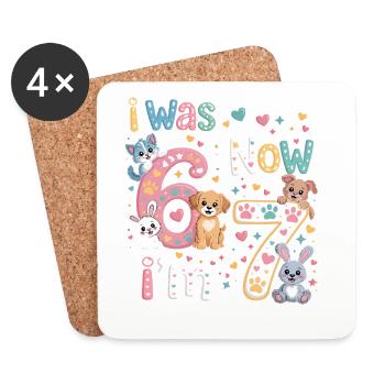 J’avais maintenant 6 ans, 7 ans - Dessous de verre (lot de 4) - blanc - Devant