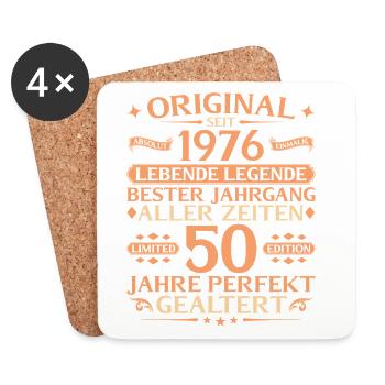 50e anniversaire Millésime 1976 absolument unique - Dessous de verre (lot de 4) - blanc - Devant