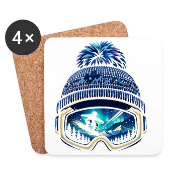 Cute Apres Ski Sayings Funny Skier Gift - Coasters (set of 4) - white - Front