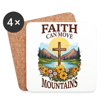 Faith can move Mountains Christian Quotes Jesus - Untersetzer (4er-Set) - Weiß - Vorne
