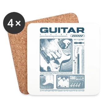 Guitar Player Rock Guitarist Streetwear Musician - Coasters (set of 4) - white - Front