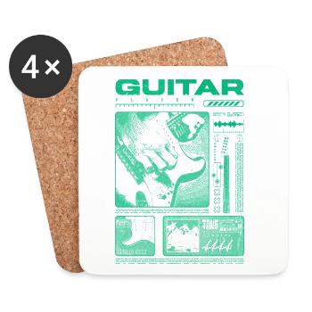 Guitar Player Rock Guitarist Streetwear Musician - Coasters (set of 4) - white - Front