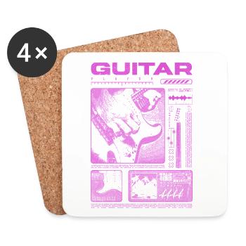 Guitariste Guitariste Rock Musicien streetwear - Dessous de verre (lot de 4) - blanc - Devant