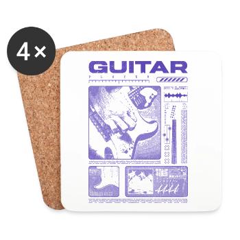 Guitariste Guitariste Rock Musicien streetwear - Dessous de verre (lot de 4) - blanc - Devant